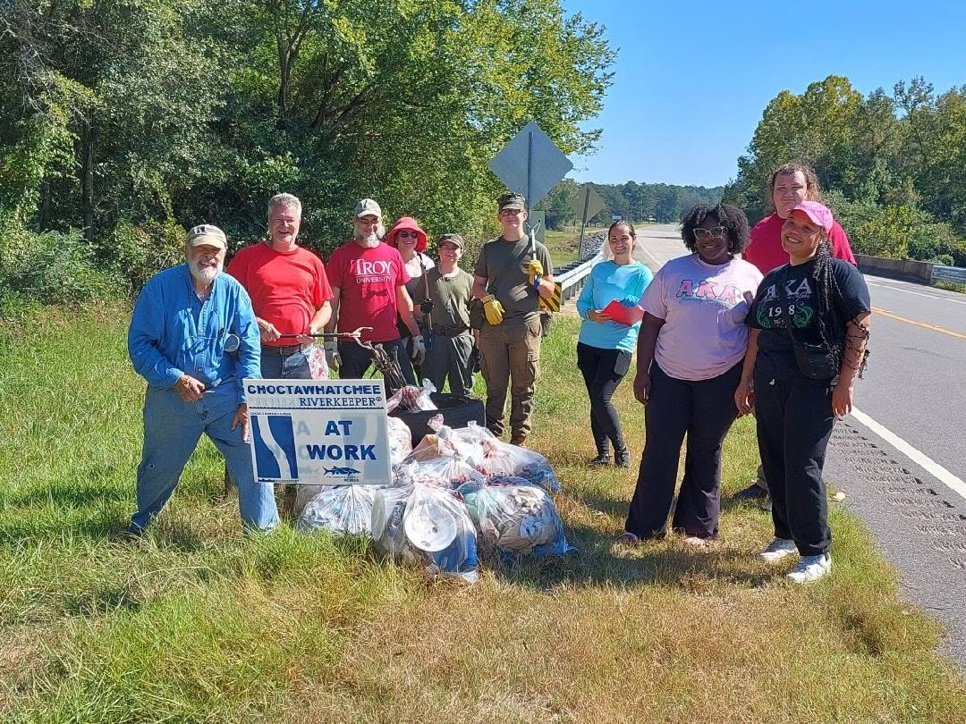 Brittany LaPointe volunteering with Choctawhatchee Riverkeeper